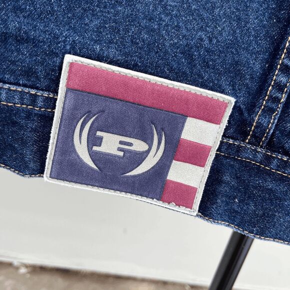 VTG Phat Farm XXL Denim Jacket Embroidered Blue Jean Streetwear Hip Hop - Picture 2 of 8